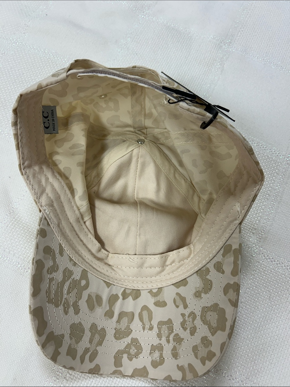 NWT. C.C Leopard Print Cap - Tan and Cream image 2